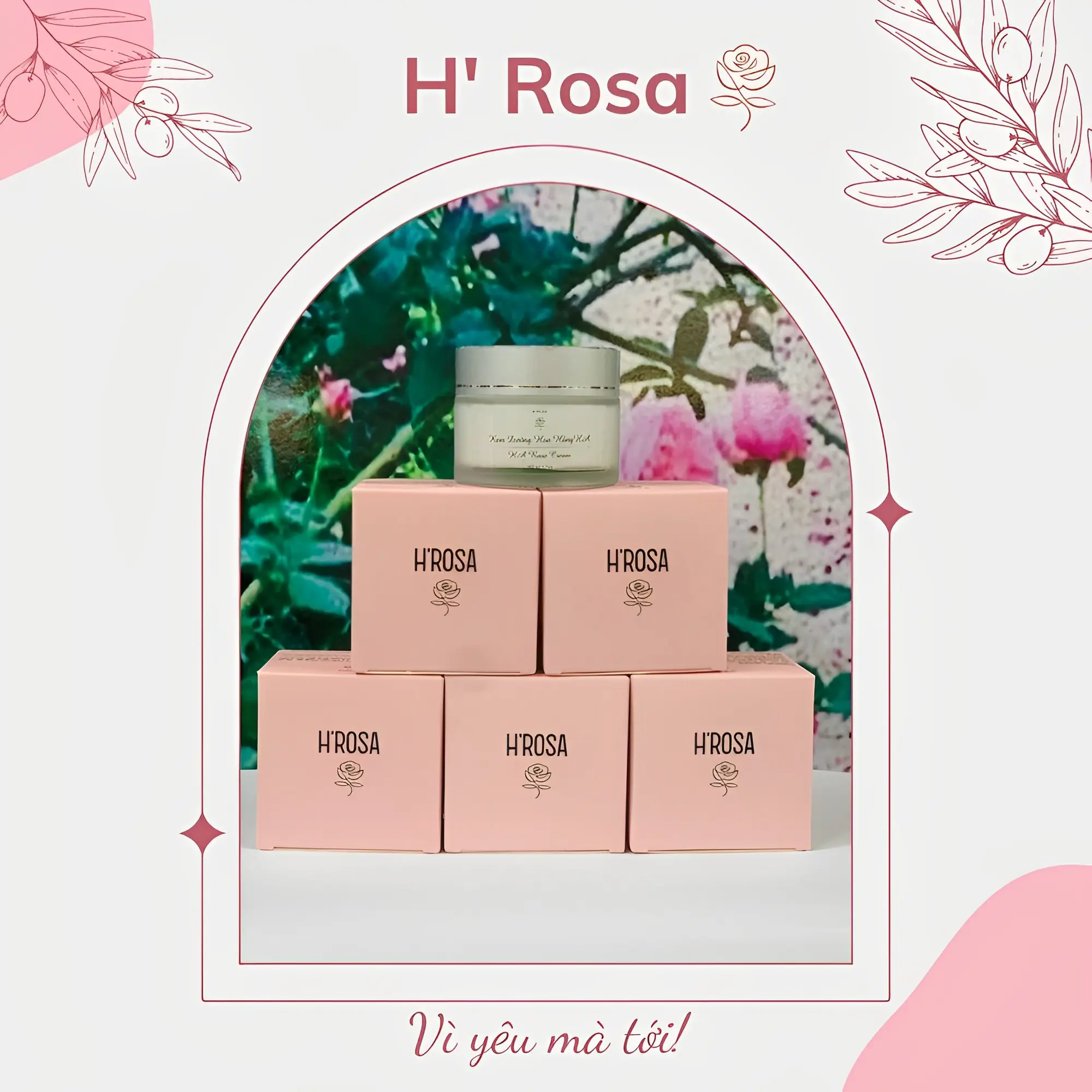H'Rosa Kem Dưỡng Da Hoa Hồng 50g – Dành Cho Nữ – Skincare Dưỡng Ẩm, Làm Đẹp Da, Chăm Sóc Da Toàn Diện