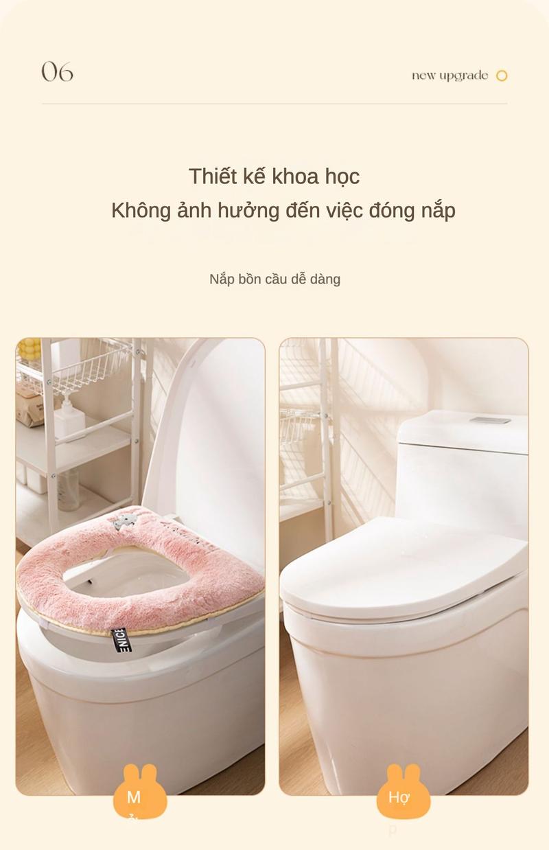 Product Introduction of Bọc Bồn Cầu, Thích Hợp Cho Tất Cả Các Mùa, Bọc Bồn Cầu Đệm Bệ Ngồi Bồn Cầu, Dùng Cho Bệ Ngồi Bồn Cầu Gia Đình Toilet 1