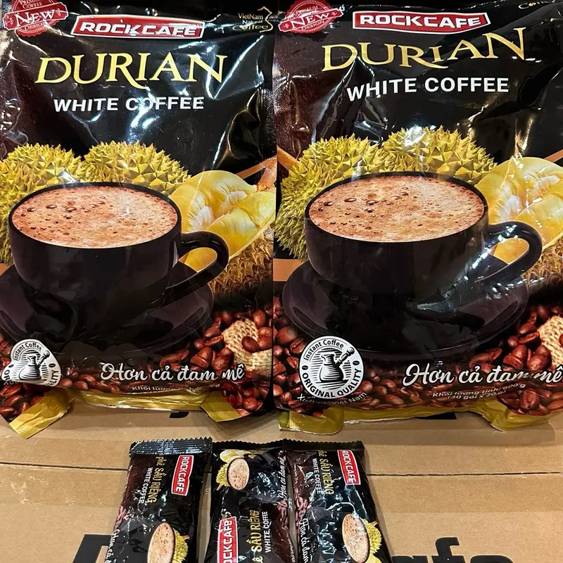 ( 2 TÚI ) CÀ PHÊ SẦU RIÊNG ROCK CAFE 1 túi 30 gói x 20g 5