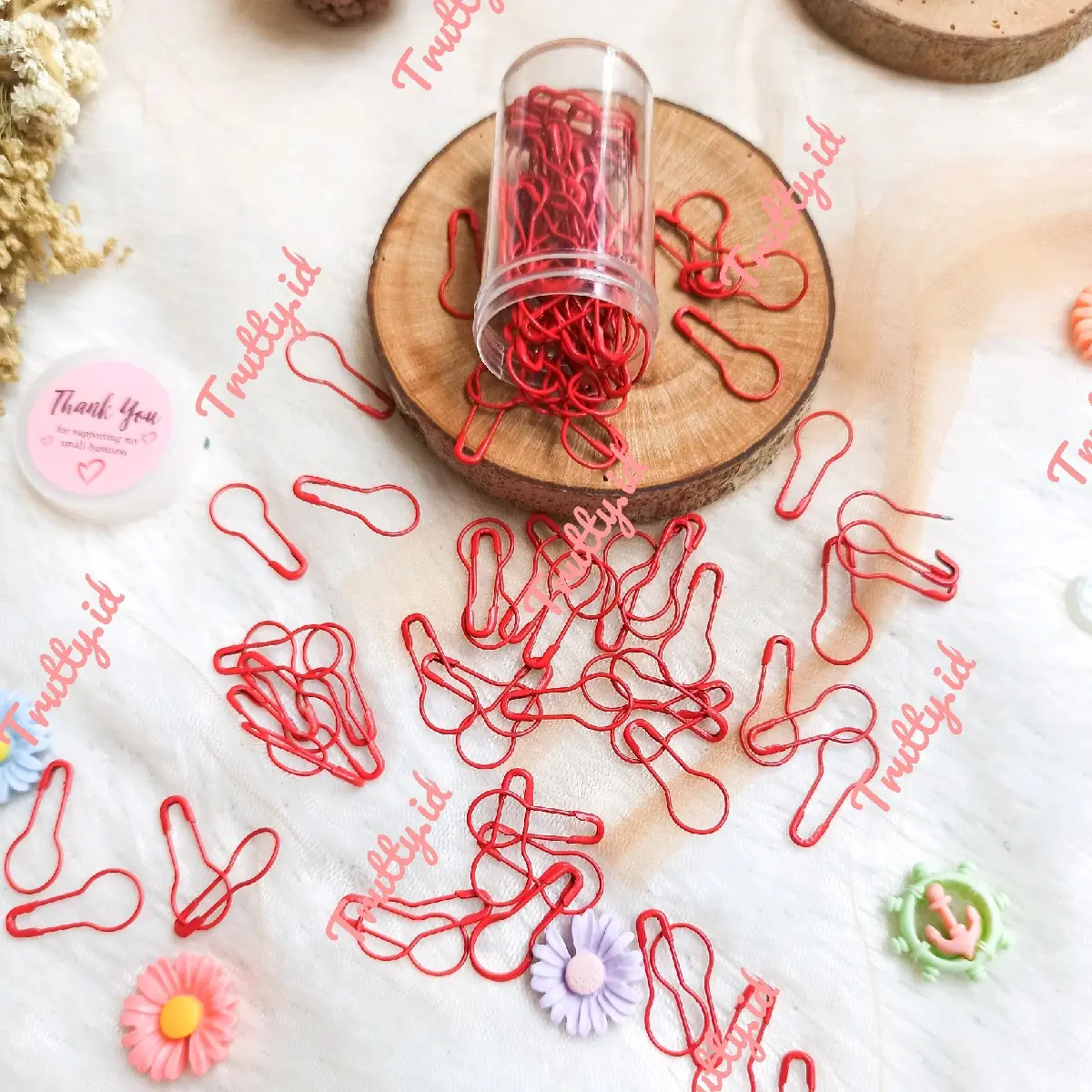 peniti bohlam MERAH / peniti terong / peniti anti nyangkut / peniti labu / safety pins Jilbab