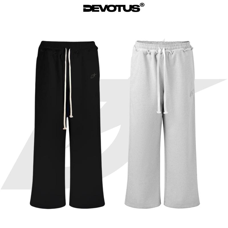 | NEW | Quần Dài Nỉ chân cua 450gsm form suông Phối Rách Devotus Local Brand Unisex - SWEATPANTS THÊU 3D
