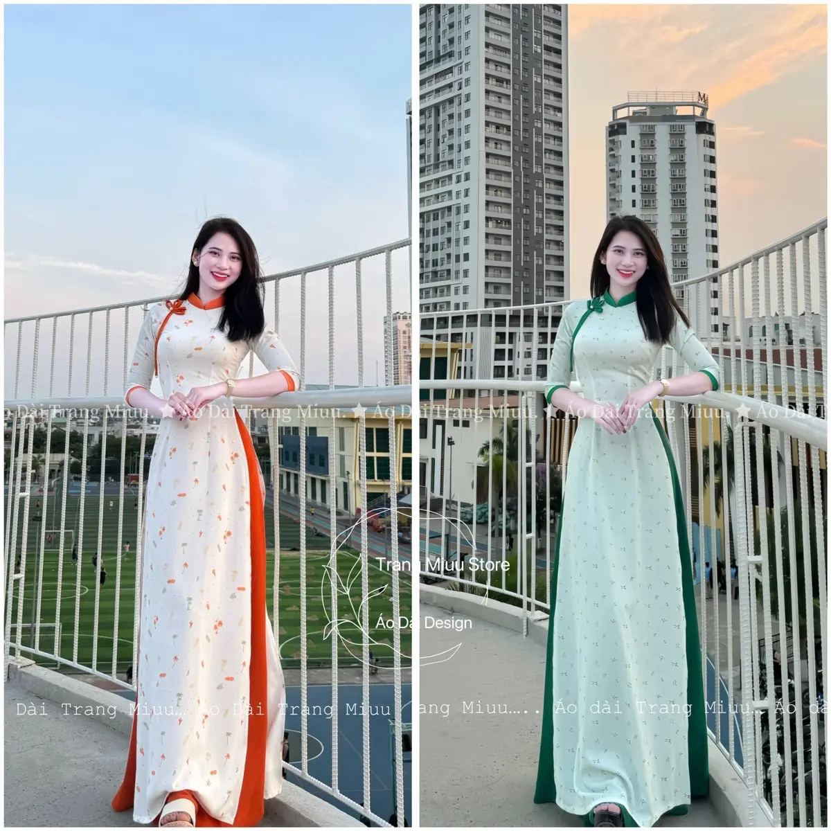 Áo Dài Ngọc Mai Cài Nơ Thiết Kế Cao Cấp