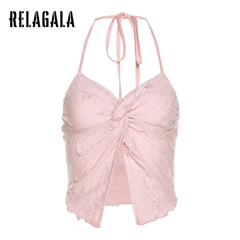 RelaGala Women's 2024 Fashion Solid Color Casual Street Tank Top
