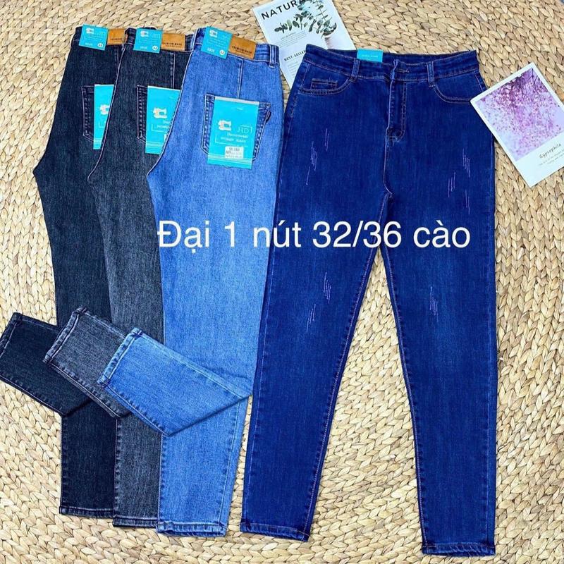( BIGSIZE ) QUẦN JEANS DÀI 45-78kg CO GIẢN, QUẦN BÒ ÔM 1 NÚT KIỂU CÀO XƯỚT NHẸ 1