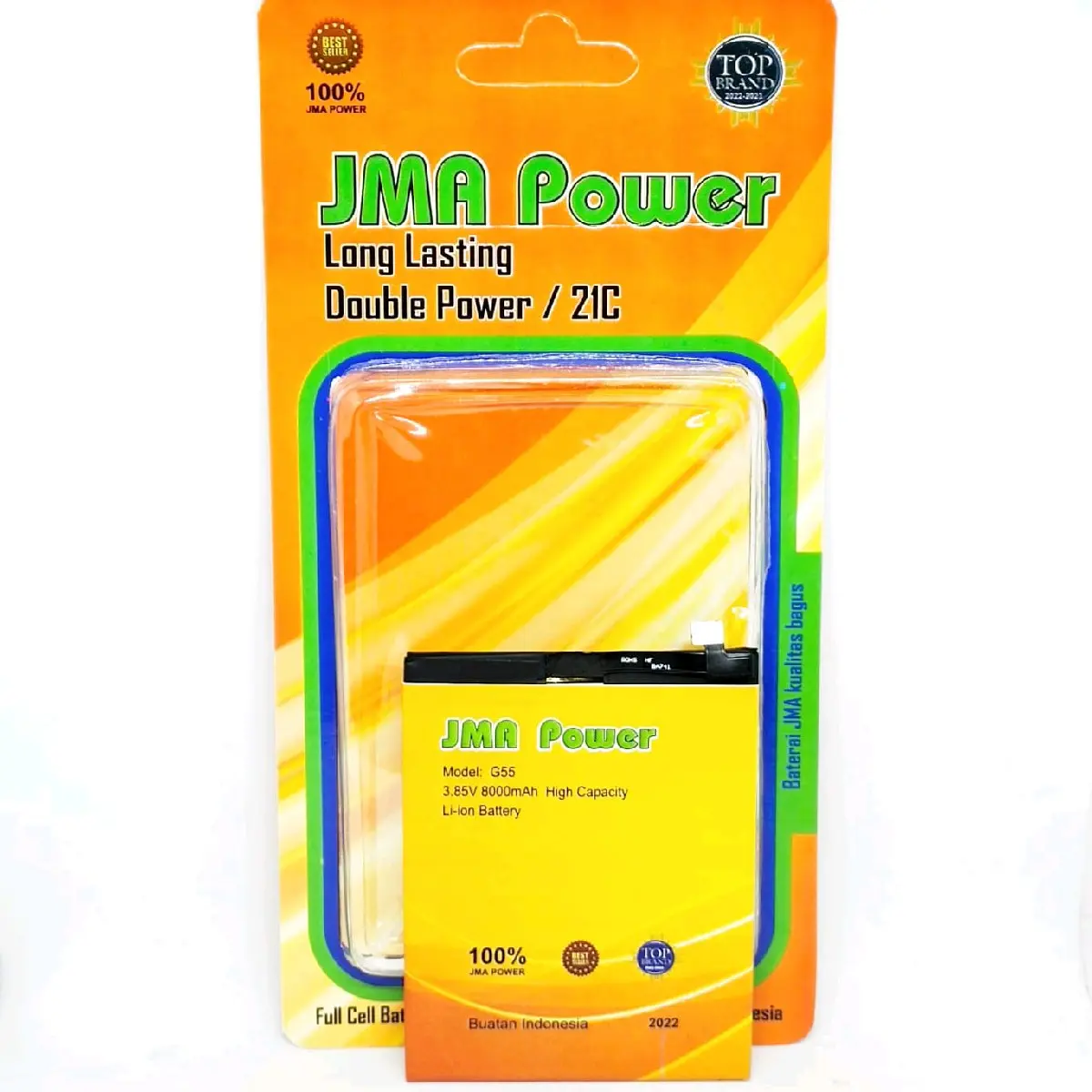 Baterai JMA Power Double Power Original For Luna G55 Elevate Meizu M3 battery 8000mAh battery Bonus Handsfree dan Lem Perekat Baterai