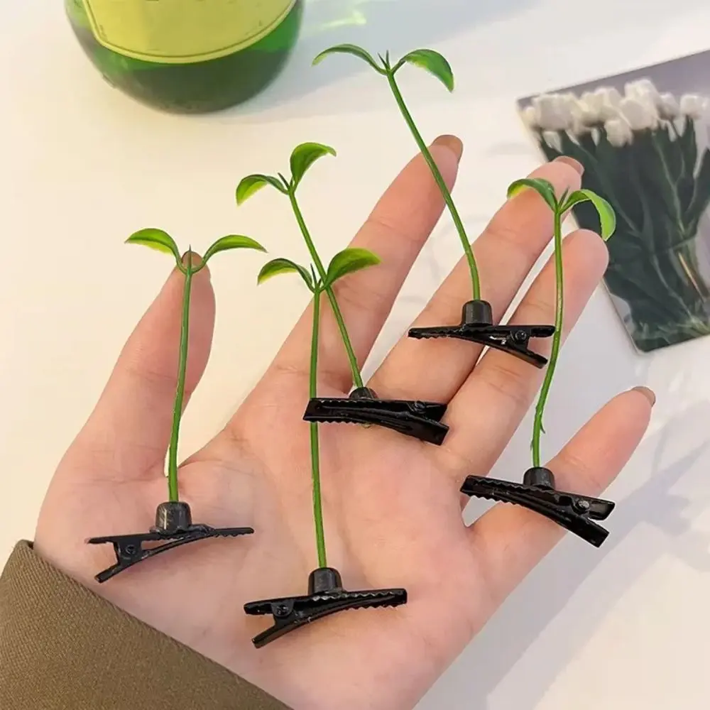 Kẹp Tóc Mầm Đậu Mô Phỏng Cá Tính, 1 Cặp, Kẹp Tóc Hình Nấm, Bướm, Hoa Và Cây, Kẹp Tóc Bên, Phong Cách Hàn Quốc, Kẹp Mỏ Vịt Hoạt Hình, Thích Hợp Cho Bữa Tiệc Women Nữ