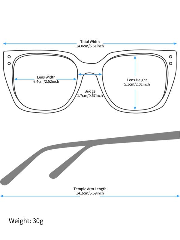 Simple Anti-blue Light Square Frame Eyeglasses, Basic Fashion Eyeglasses for Women & Men, Fashion Eyeglasses for Work, Daily Clothing Decor 1