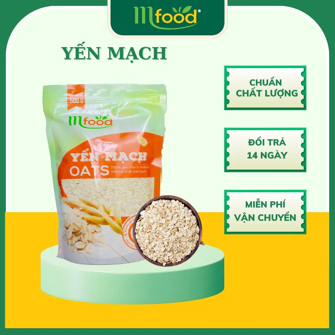 Yến Mạch MFOOD Nhập Khẩu Úc - Túi 500g (Hạt Vỡ) Bag Organic