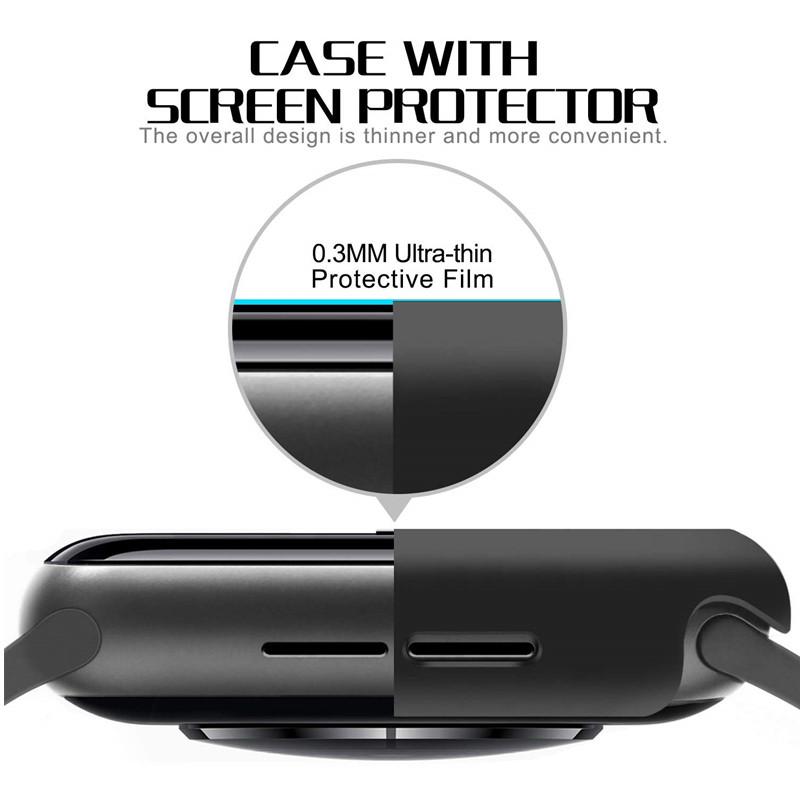 Anti Gores Temepred Glass Matte PC Case for Apple Watch Ultra 2 49mm IWatch Series 10 9 8 7 6 5 4 3 2 1 SE 46mm 42mm 40mm 41mm 44mm 45mm 42mm 38mm Screen Protector Bumper Cover Accessories for Jam Tangan Smartwatch MAX 9 PRO DT No 1 HW22 W26 IWO T500 + 6