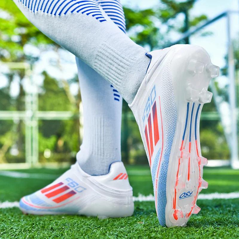 Product Introduction of No.8527 Without-Lace Mens Soccer Shoes SLIP-ON Non-Slip Turf Soccer Cleats for Kids TF/FG Training Football Boots Chuteira Campo 8