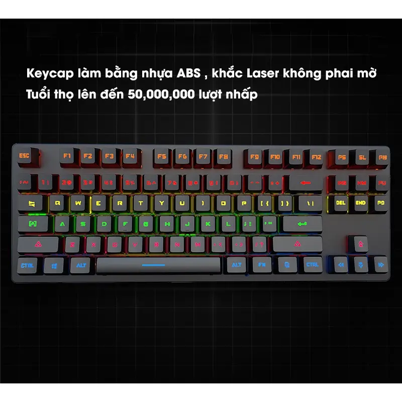 Bàn phím cơ Gaming Ziyou lang K550 V4 RED Switch TKL 87 phím Có Hot-swap , LED Rainbow , chống nước Tặng Kèm keypuler và swtich | BigBuy360 - bigbuy360.vn