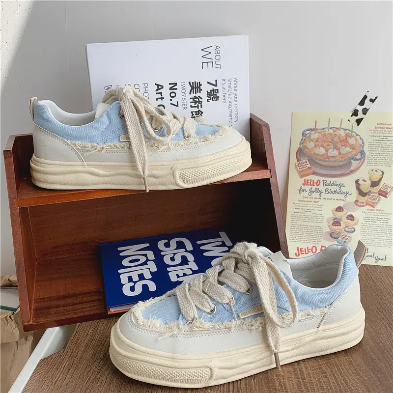 Giày nữ vải tua rua MIA 2 màu Shoes Nhung Sneaker Cổ Cao 5