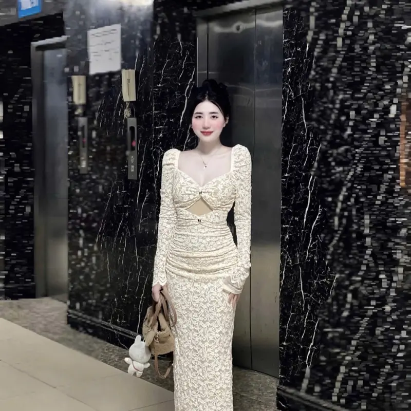 ￼Váy nữ ren 2 lớp dáng dài ôm bodyy Siêu Tôn Dáng Chuẩn Form (bee)