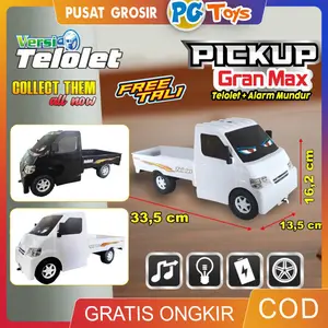 PGTOYS Mainan Mobil Pick Up Granmax Telolet Basuri Pickup L300 Musik Lampu Alarm Mundur MK Free Tali