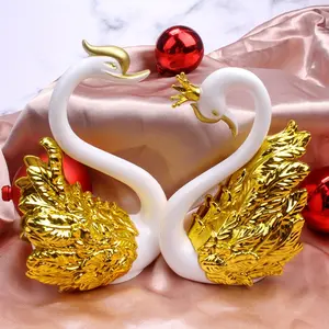 Sepasang Angsa Gold / Silver Flaminggo Hiasan / Interior Emas Dan Perak Pernikahan / Dekorasi Ruang Tamu