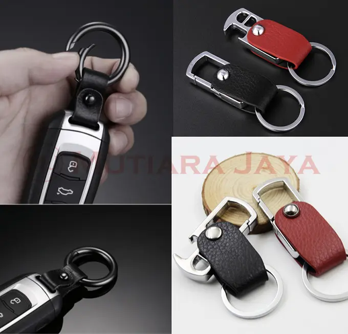 Gantungan Kunci Ring Kulit Bulat Keyring Leather Keychain 2