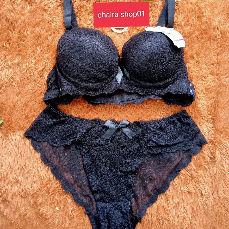 BRA SET bh + cd beha celana dalam wanita setelan renda import quality RC03 36-42 cup B / bra sexy hot busa motif bunga import 1 set beha dewasa hot sexy 6