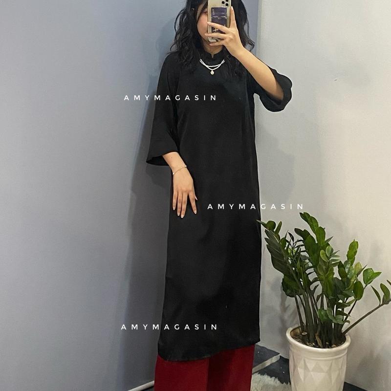 Áo dài lụa Vịnh Xuân dáng cách tân 7