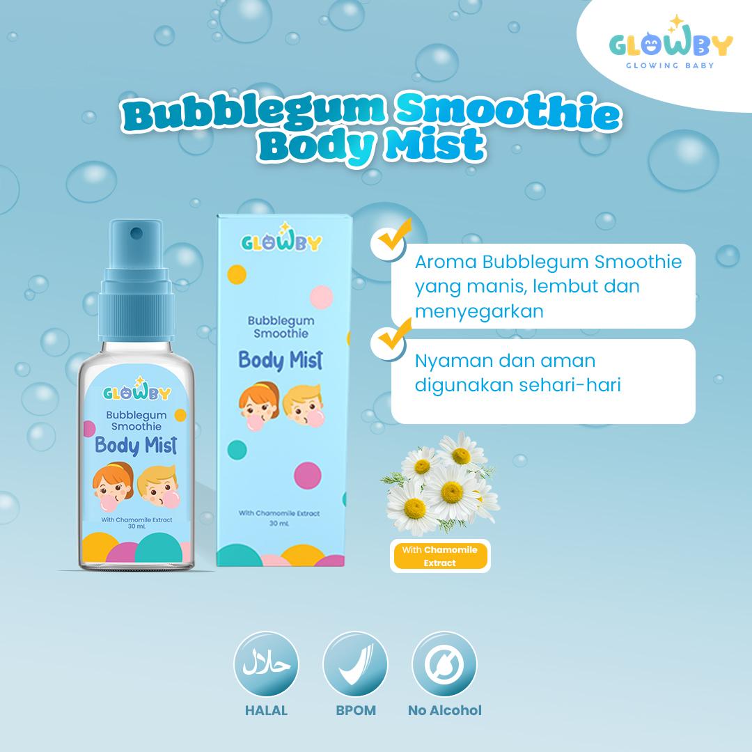 (Glowby) Body Mist Smoothie Bubble Gum untuk Bayi dan Anak  30 ml