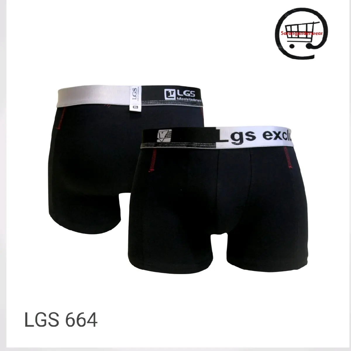 Celana Dalam Boxer pria LGS SPORT LEBX.664-1 Dewasa Katun Hitam