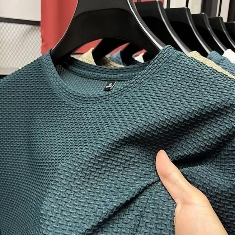Product Introduction of M-8XL Korean Fashion Ice Silk T Shirt Men Plus Size Top Basic Casual Loose Short Sleeve Oversized Tee 6