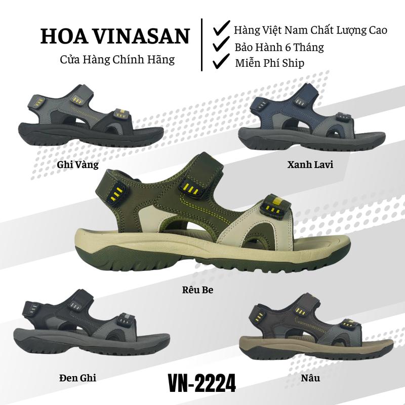 Dép Sandan mã VN2224 hàng Việt Nam Chất lượng Cao Sandal Đế cao Su Nguyên Chất