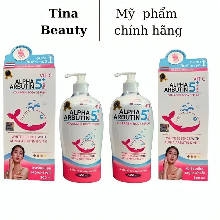 Combo 2 Chai Alpha Arbutin 5 Plus VIT C Collagen Serum Sữa Dưỡng Thể Thái Lan 500ml Dưỡng Body