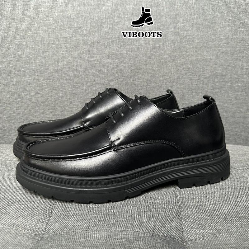 Giày Derby Classic Da Bò Nguyên Tấm Mũi Giày Được Khâu Viền Khoẻ Khoắn Kiểu Dáng Giày Tây Nam Công Sở Đế Cao Su Khâu Viền Đế (DC23)