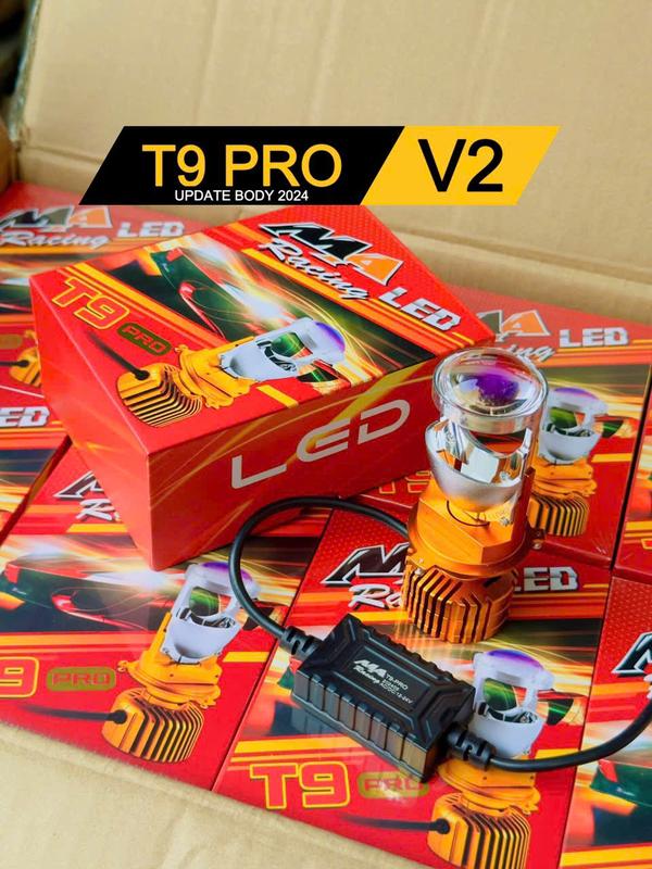 [ Mua Đèn Tặng Bóng Hậu AuDi ] Bóng Đèn Bi Cầu Mini T9 Pro V2 60w mẫu mới 2024 MA Racing Gắn Như Zin Cho Xe Máy và Ô Tô Chân H4  Bảo Hành 12 tháng
