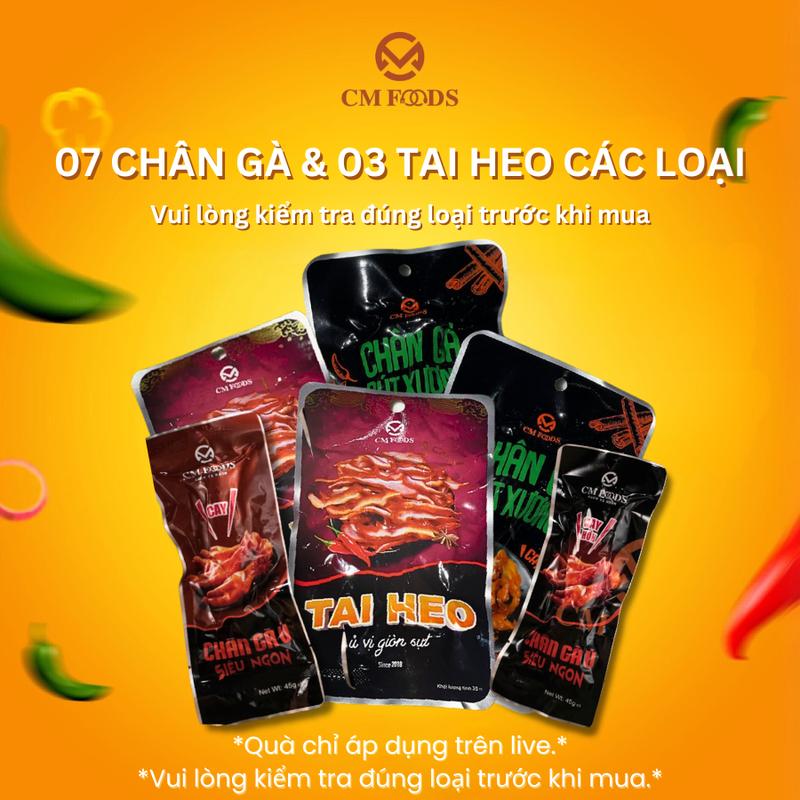 Chân Gà Tươi CM FOODs - Combo dùng thử 07 Chân Gà Đủ Loại - 03 tai heo (Chỉ có trong Live)