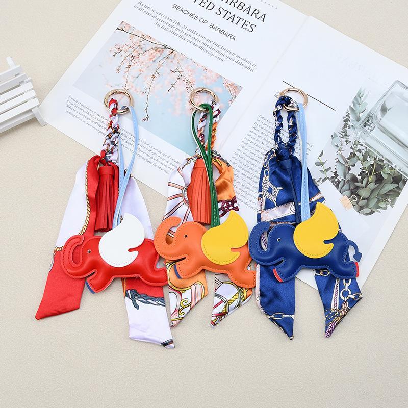 Sosialita Bagcharm Tassel Scraf and Small Elephant Aksesoris Gantungan Tas Gajah Charm