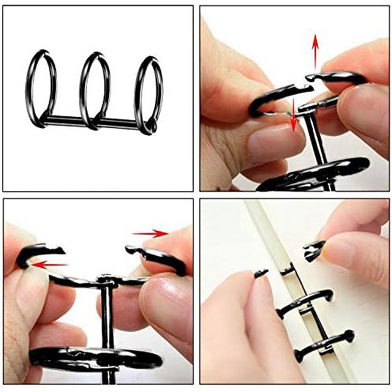 3-Rings Book Rings Metal Loose Leaf Binder Rings Binding DIY Photo ...