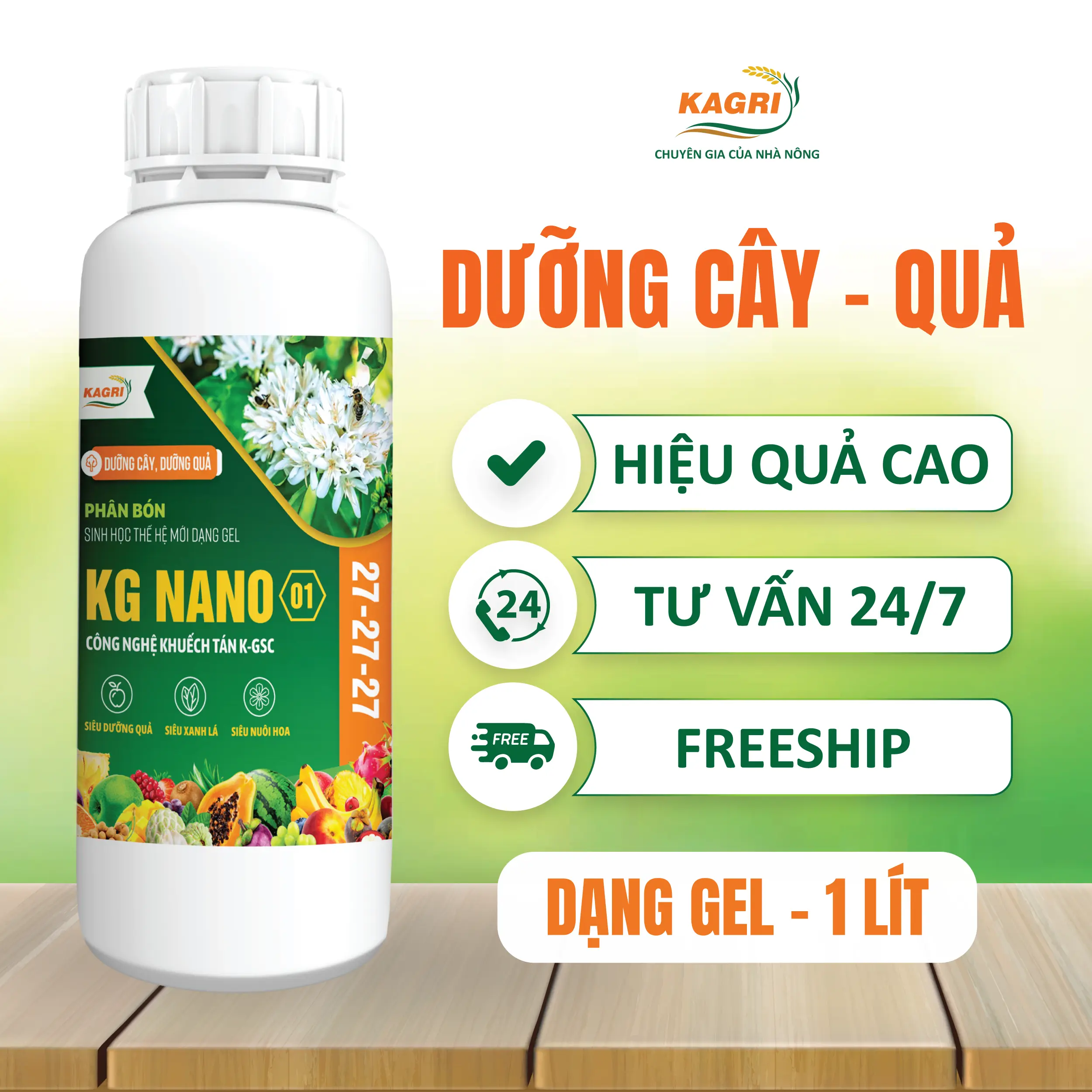 [KAGRI] Phân bón KG NANO 01 27-27-27 cho cây phát triển toàn diện giúp tăng năng suất hấp thu dinh dưỡng cho cây trồng