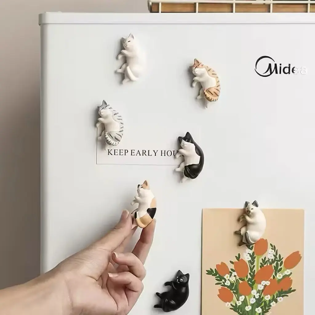 Magnet Kulkas Kucing Hiasan Rumah Aestetik Kucing Oren Pajangan Kulkas