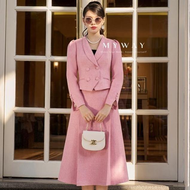 Áo Vest Dáng Ngắn Sang Trọng Chân Váy Xếp Ly Nữ MY WAY 5MVB0973W - 5MCXB2103W