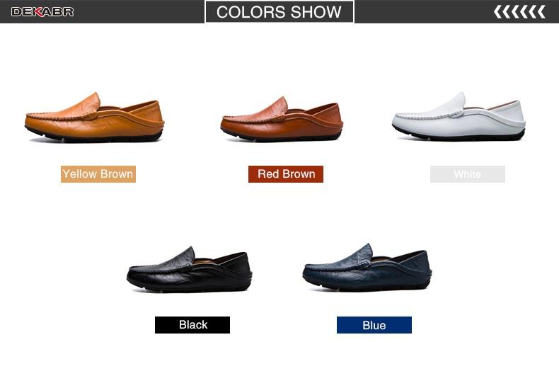 Product Introduction of DEKABR Comfortable Handmade Leather Shoes Casual Men's Flats Design Man Driving Shoes Soft Bottom Leather Men Shoes Size 38-47 35
