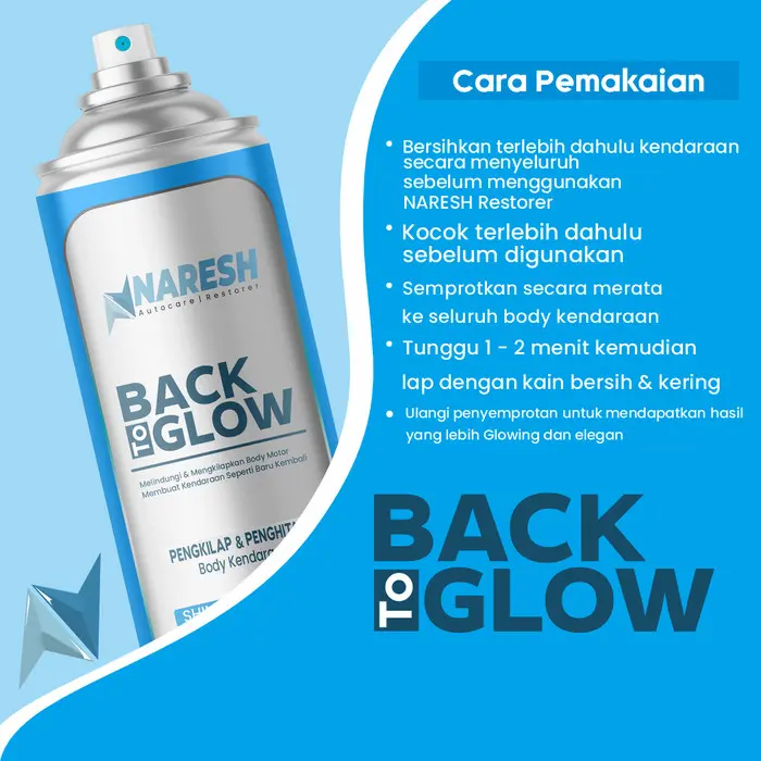 NARESH Restorer Pengkilap & Penghitam Body Motor dan Mobil Premium 400ml - Melindungi dan Mengkilapkan Body Motor Sehingga Berkilau Kembali dengan Formula Silicone Premium 2