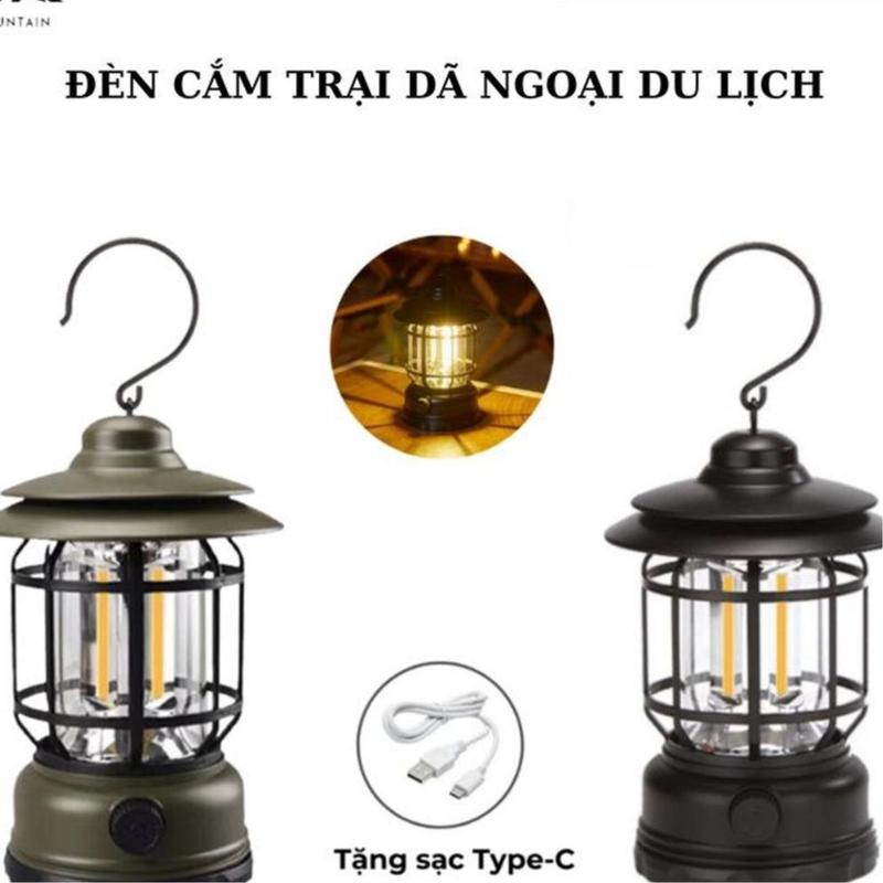  Đèn Bão Đèn Dã Ngoại Cắm Trại Du Lịch - Dùng Pin Sạc USB Tích Điện 18650mAh - Có Thể Dùng Để Trang Trí - DCP10 Camping 