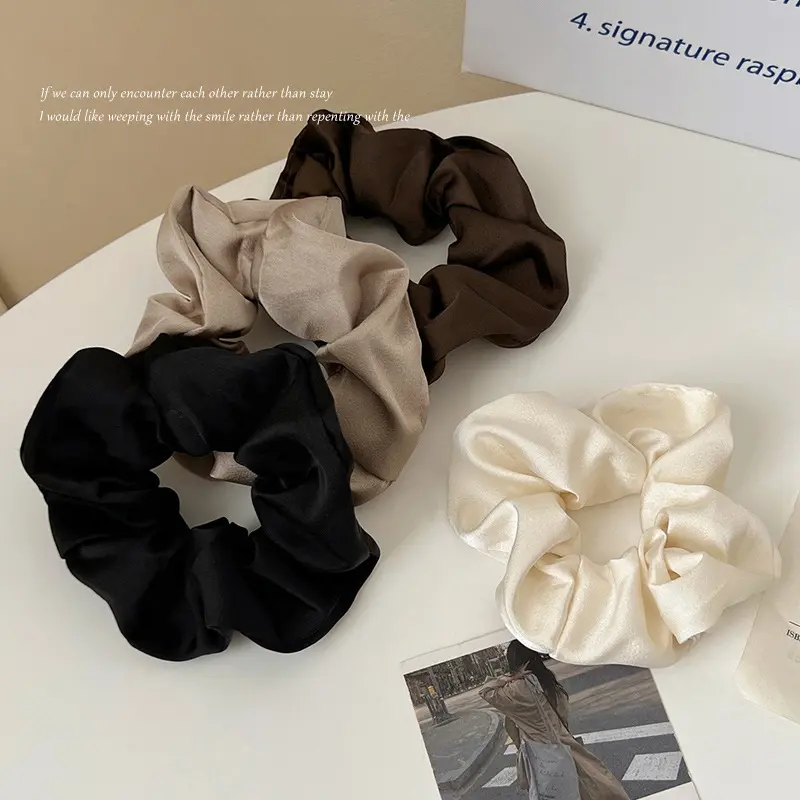 Scrunchies Ruột Lợn Lụa, Phong Cách Cổ Điển Chất Liệu Cao Cấp Cảm Giác Đầu Bi, Cao Su Cao Su Gà Xúc Xích, Dây Buộc Nữ, Dây Buộc Tóc Satin Mới