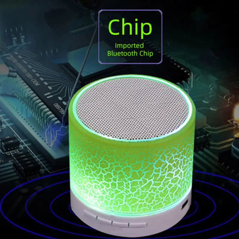 Vrfirvn - Loa Bluetooth-compatible di động A9, đèn LED nứt, đĩa U, thẻ TF, loa siêu trầm, máy nghe nhạc điện thoại 3