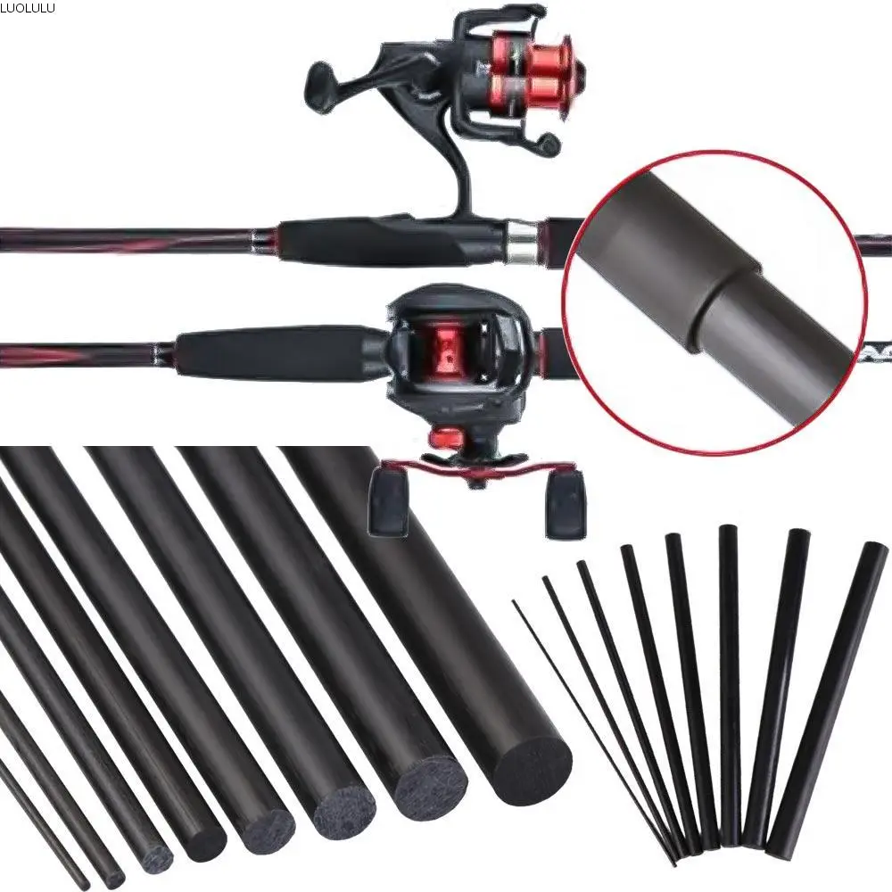 LUOLULU For DIY High Strength Carbon Fiber Sticks Light Weight Reinforcement Rod Fishing Rod Repair Kit 1mm~10mm Wrapping Thread Fishing Pole Building Kit RC Models