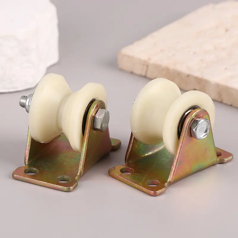 Ròng Rọc theo dõi con lăn có rãnh bằng Nylon, V / U, với giá đỡ, Ròng rọc nặng, thích hợp cho cửa có rãnh, có kích thước 30mm và 50mm, có gót trượt 4