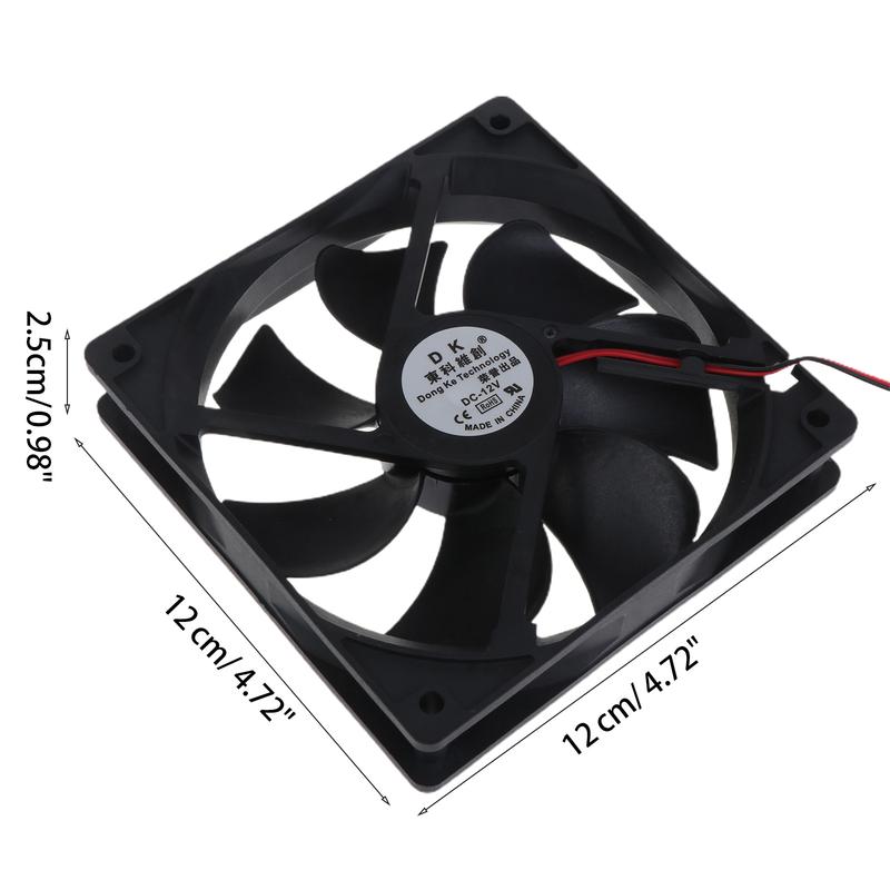 Product Introduction of 120mm Fan CPU Cooler Radiator 5/12/24V for DC Brushless 12025 120x120x25mm for Cooling PC Computer for Case - 2Pin 45CFM 0