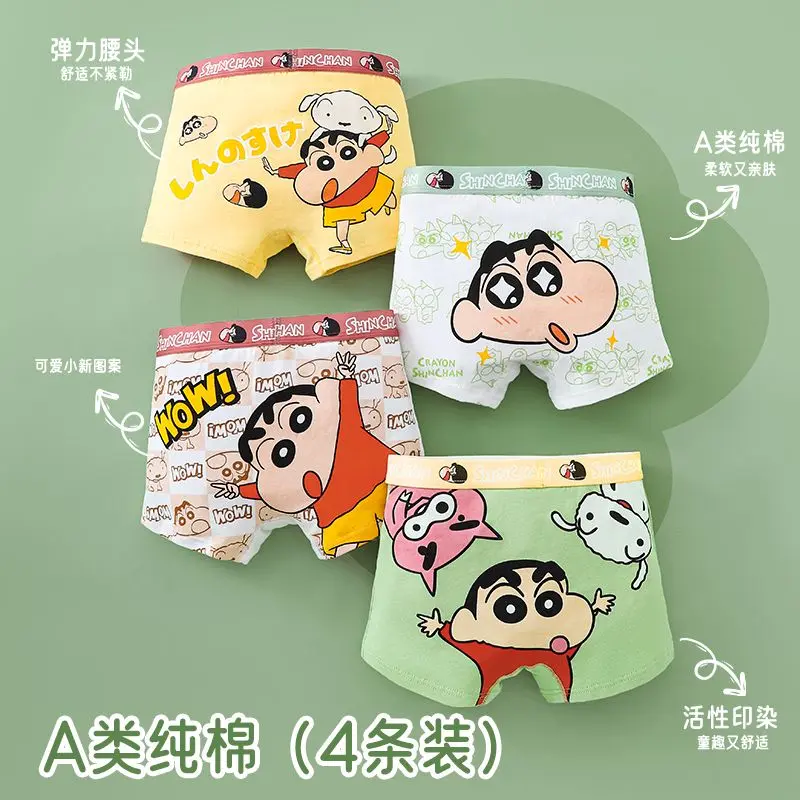 Đồ lót nam cotton nguyên chất cho trẻ em hoạt hình Xiaoxin, quần boxer cho bé trai và thanh thiếu niên