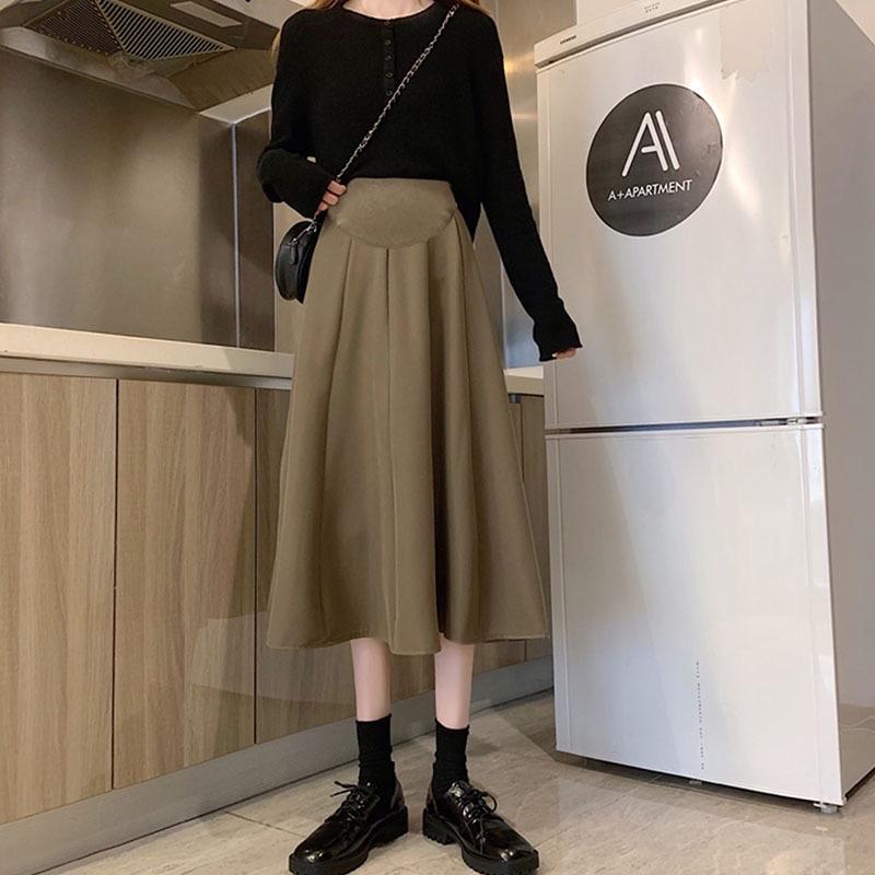 Chân Váy Bầu Nhung Tăm Dáng Dài