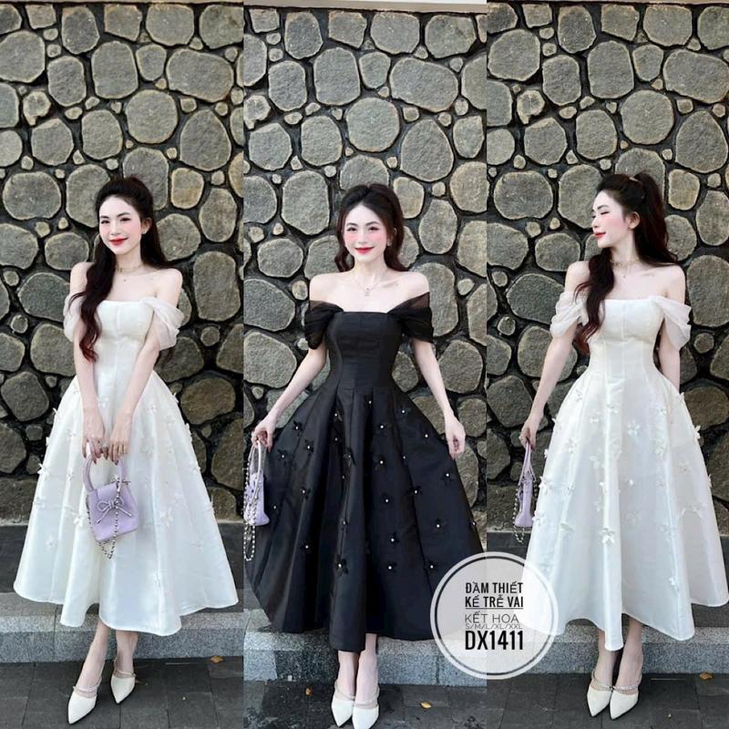 Product Introduction of Đầm Thiết Kế Trễ Vai Kết Hoa Bigsize Kim Ngân DX1411 27