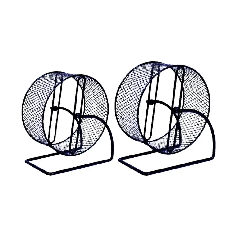 Iron Hamster Exercise Wheel Mute for Small Animals Fun to Play and Run Anti Slip with Rack Silent Hamster Wheel Cage Accessories