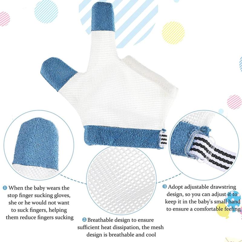 1 Pair Infant Children Anti Biting Eat Hand Protection Gloves Prevent Baby From Fingers Helps Stop Sucking Nails Harmless Suit 4