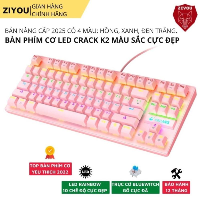 Bàn Phím Cơ Máy Tính Crack K2 PRO Led RGB 10 Chế Độ Khác Nhau, Chơi Game Dùng Văn Phòng Cực Đã