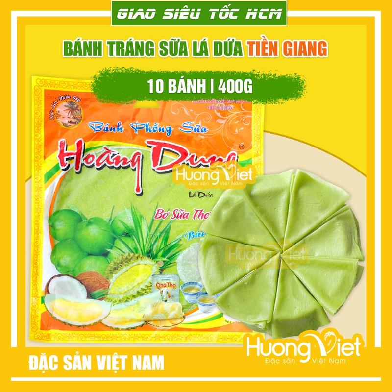 Bánh tráng sữa Hoàng Dung lá dứa 400g bánh phồng sữa miền tây